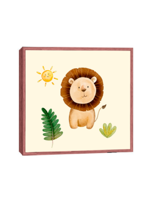 Desenho de um leãozinho super simpático, perfeito para decorar o quarto de uma criança.