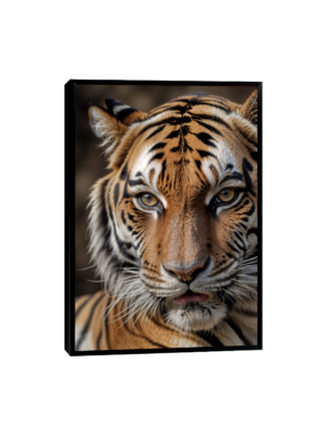 Quadro Decorativo com Rosto de Tigre - Detalhes Impressionantes