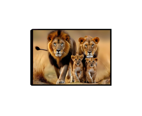 leão e leoa com filhotes, família de leões na savana, imagem de leões majestosos